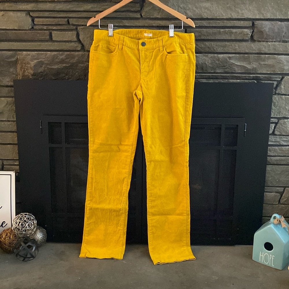 J. Crew Matchstick Corduroy Pants Mustard Yellow Size 10/12 (30R)